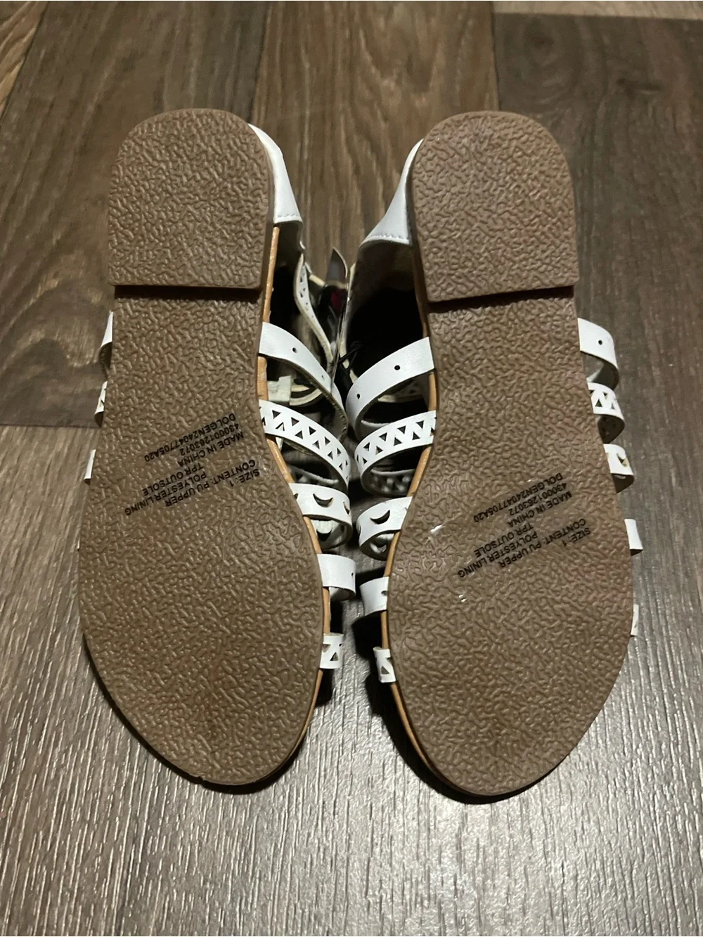 Girl’s White Cutout Gladiator Sandals - Stylish Summer Flats